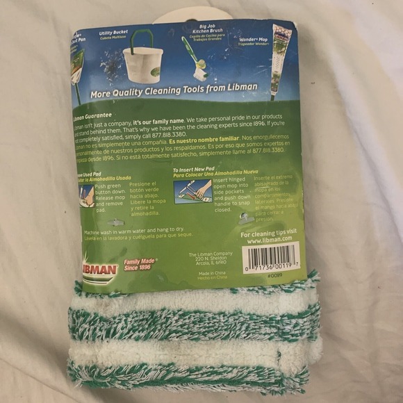 Libman Microfiber Floor Mop Refill Moping Cleaning Hardwood Floor Surface D2 - Picture 2 of 2